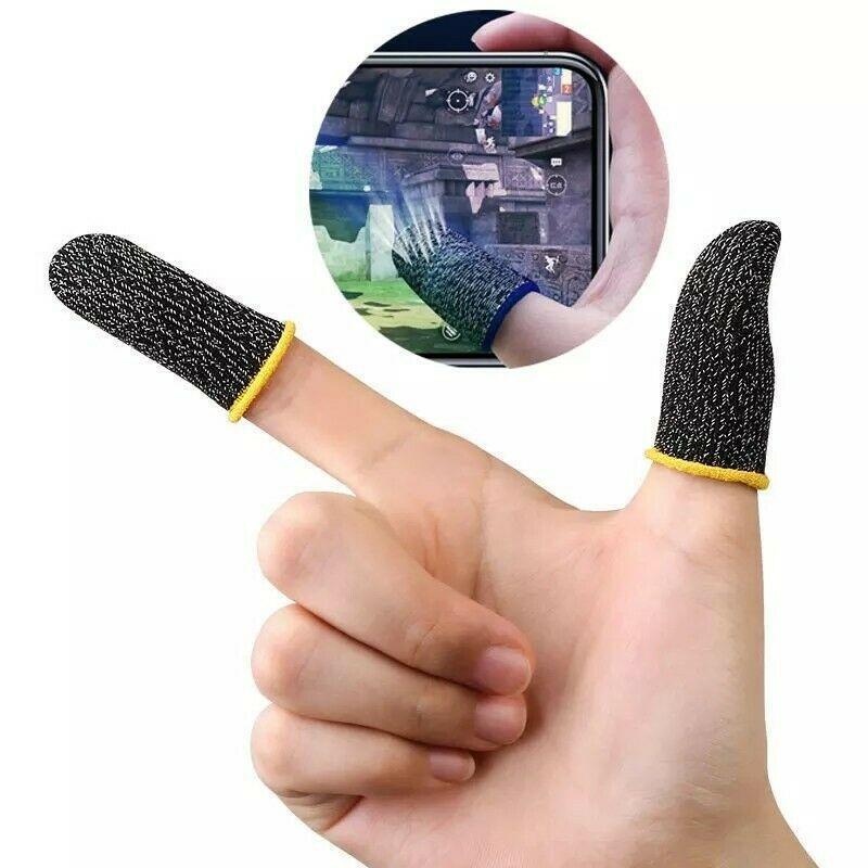 Luva de dedo super fino para jogos, dedos respiráveis para pubg jogos móveis, tela sensível ao toque, 1 par
