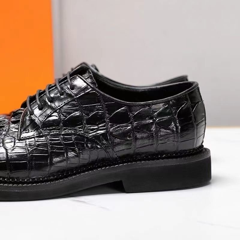 Sapatos de pele de crocodilo masculino, brogue de couro genuíno, sapatos casuais masculinos, nova chegada, PDD88, 2023