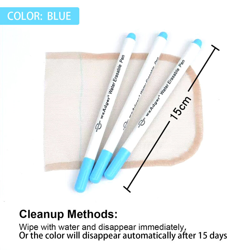 Nunify-물로 지울 수 있는 펜, Diy 바느질 가발 바느질 액세서리, 워터 마커 펜, 파란색 흰색 가발 만들기 도구, 1 개