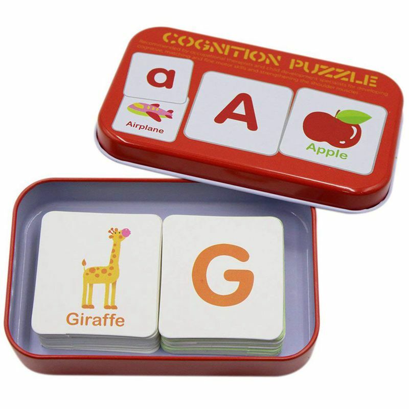 Tarjetas Flash antidesgarro, tarjetas de rompecabezas del alfabeto de aprendizaje, rompecabezas a juego, juguetes educativos cognitivos para el aprendizaje temprano, almacenamiento Mental B
