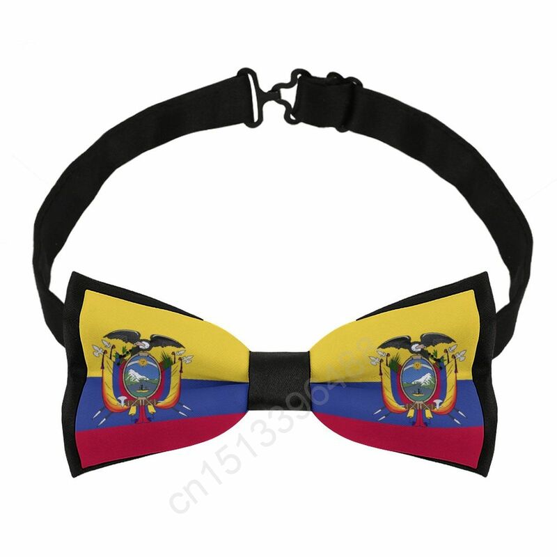 New Polyester Ecuador Flag Bowtie for Men Fashion Casual Men's Bow Ties Cravat Neckwear For Wedding Party Suits Tie