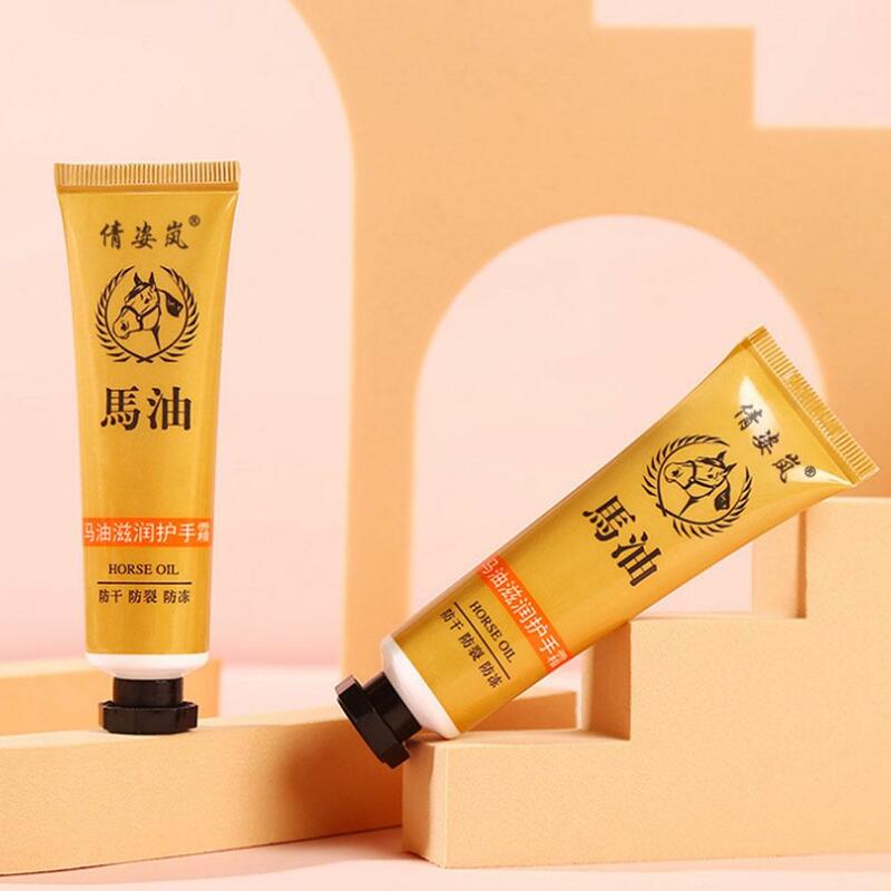 30g Horse Oil Hand Cream Remove Dead Skin Moisturizing Fine Fade Hand Anti-wrinkle Smooth Hydrating Lines Care Whitening P4A6