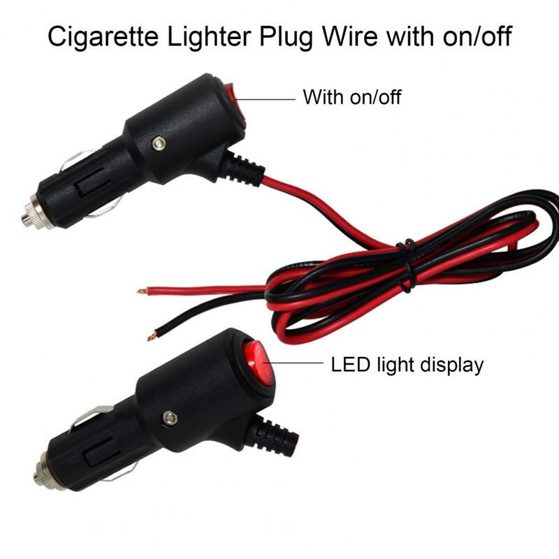 12/24V Igniting Device Plug Replacement with On/Off Switch LED Indicator Pure Copper High-Power Car Power Cord Igniter Socket