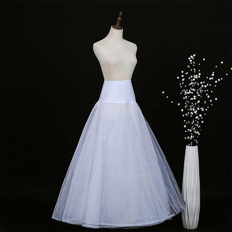 Rok Dalaman pernikahan Tulle a-line, rok Dalaman crinolin untuk gaun