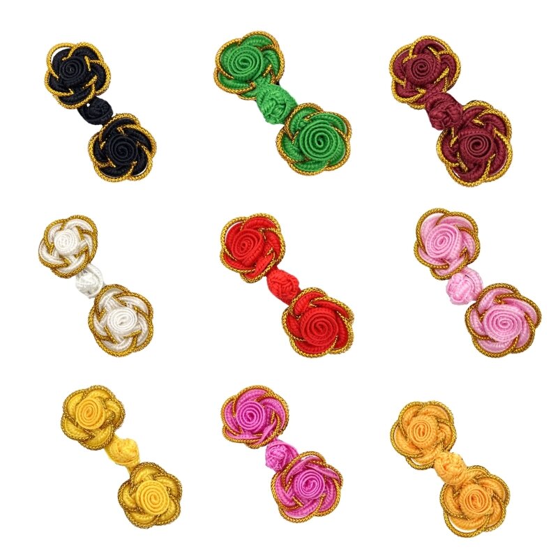 Cheongsam Buttons Rose Closure Sewing Fasteners for Cheongsam Han Suit
