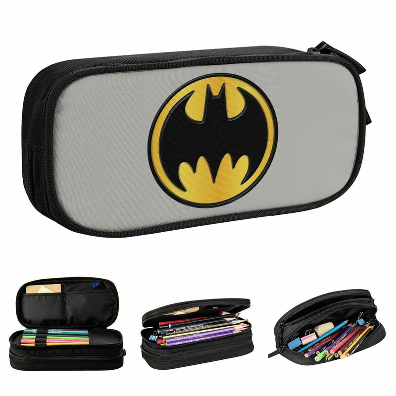 Batman Symbol Pencil Cases Classic Pen Pencil Bags Girl Boy Large Storage School Supplies Gifts Pencilcases