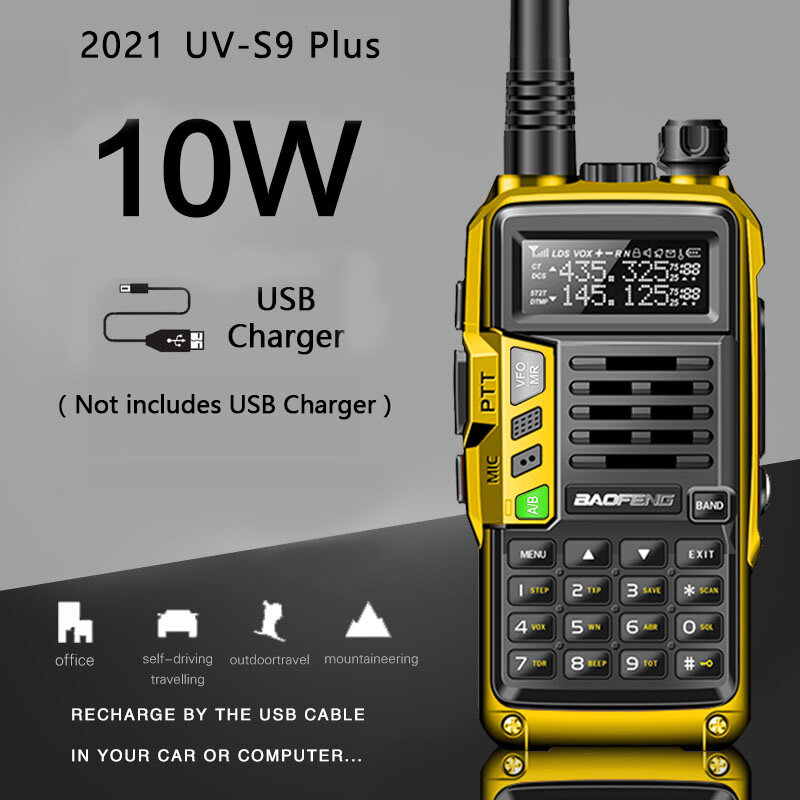 2022 nowych nowych 2021 UV-S9 Plus potężny CB Radio krótkofalówka 8W/10W 10km daleki zasięg uv-5r polowania na Radio przenośne