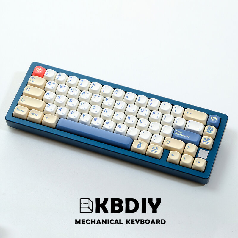 Klapki KBDiy KOA GMK Soymilk 140 klucze PBT podobne MOA japoński koreański rosyjski klawisz 7u MAC ISO do klawiatury mechanicznej
