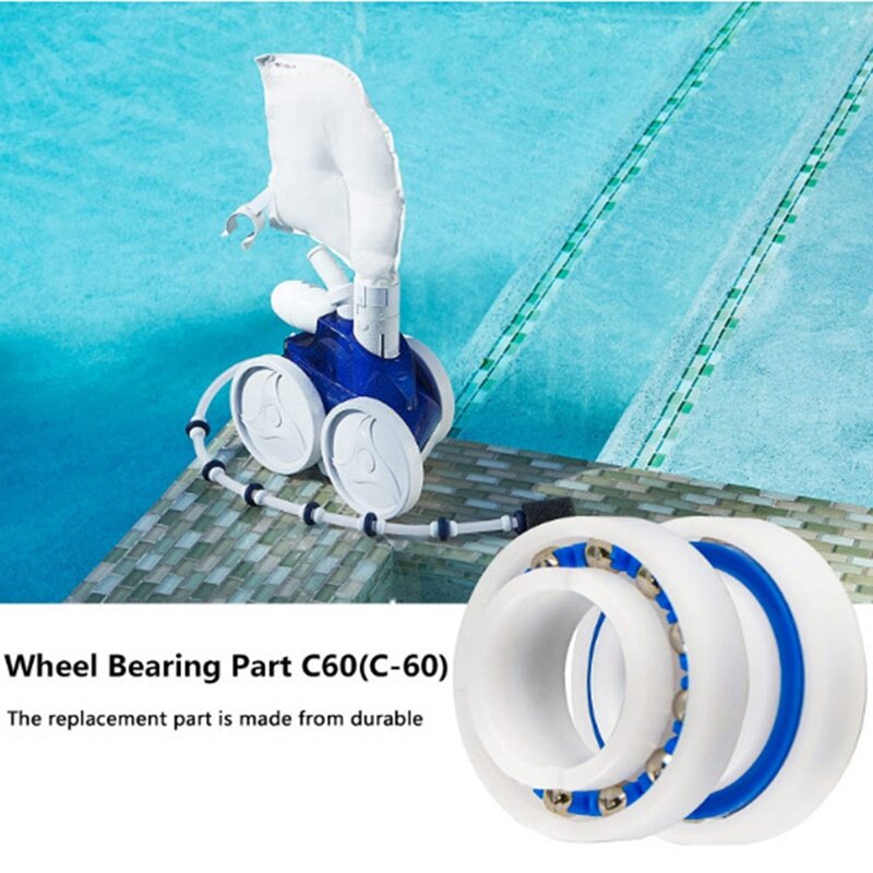 Bantalan roda pembersih kolam renang, suku cadang C60 C-60 untuk Polaris 180 280 komponen pengganti Bearing Roller bagian Kolam