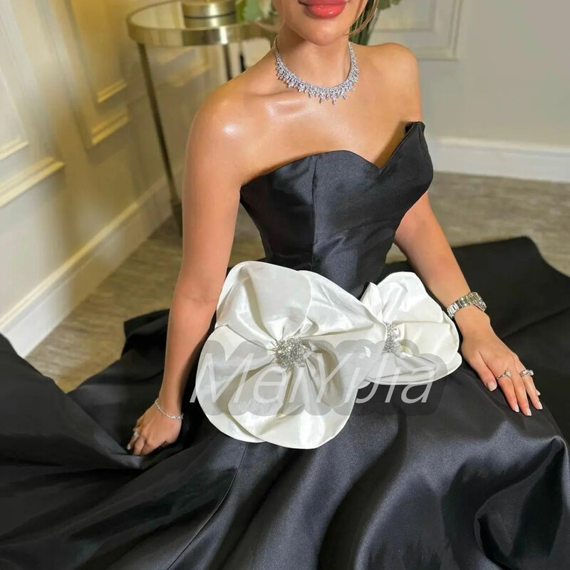 Meiyijia Avondjurk Saudi Mouwloze Geborduurde Elegante Geplooide Arabia Sexy Avond Verjaardagsclub Outfits Zomer 2024