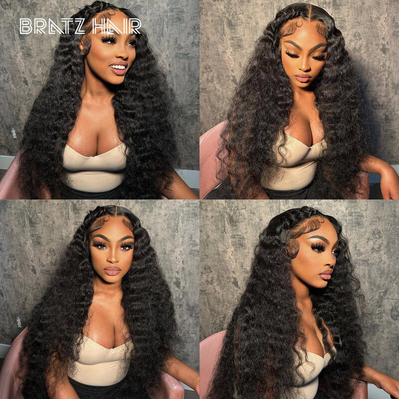 180% Loose Deep Wave 13x6 HD Lace Frontal Wig 13x4 Transparent Curly Lace Frontal Human Hair Wigs 4x4 Closure Wig For Women