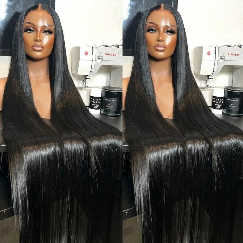 Sophia-Perruque de Cheveux Naturels Lisses pour Femme Africaine, Dentelle Transparente HD, 13x4, 30 Pouces