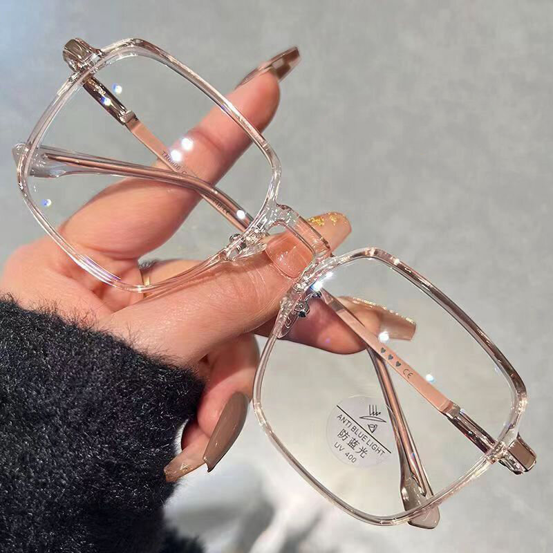 Fashionable Anti Light Glasses Women Men Frame Transparent Eyeglasses Unisex Optical Eyewear