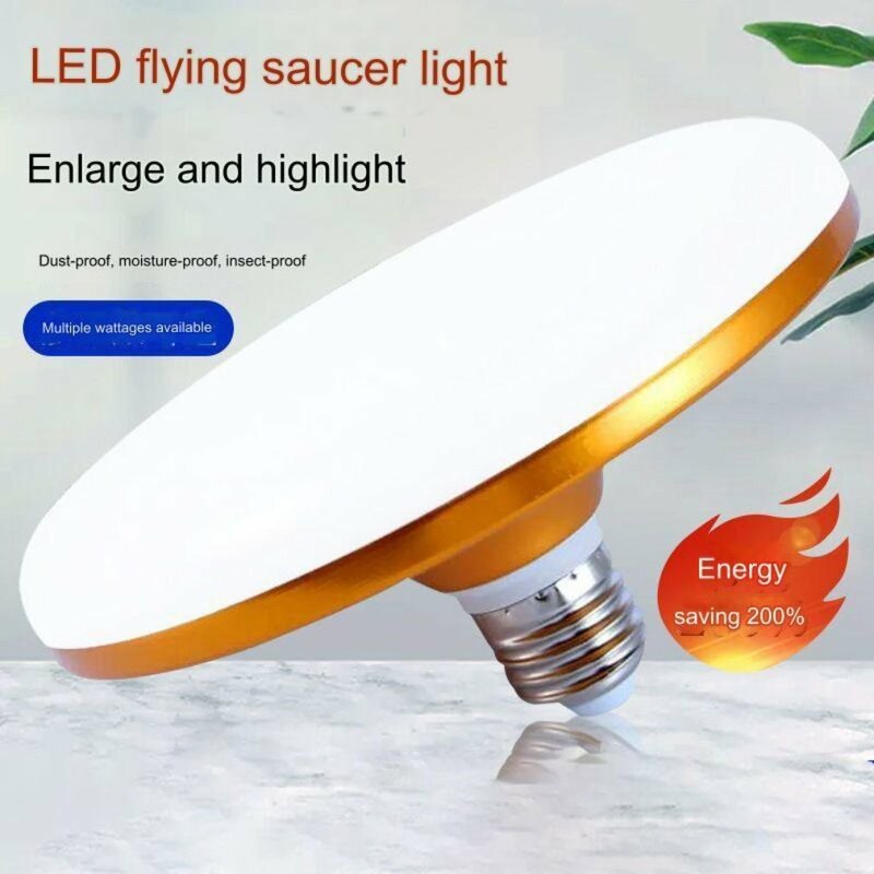 Lâmpada LED super brilhante para iluminação interior, luzes UFO Leds, lâmpada branca quente, lâmpadas de mesa, garagem luz, E27, 12W, 15W, 20W, 30W, 50W, 220V