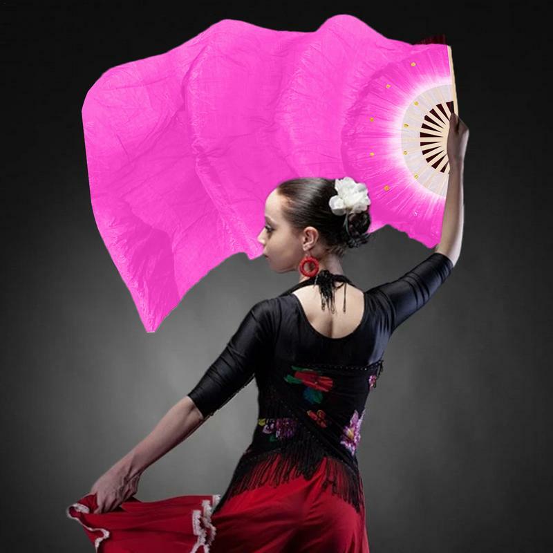 Fans For Belly Dance 1.8Meters Long Thick Frame Silk Dance Fans Colorful Beautiful Dancing Supplies Foldable Fan Veils For