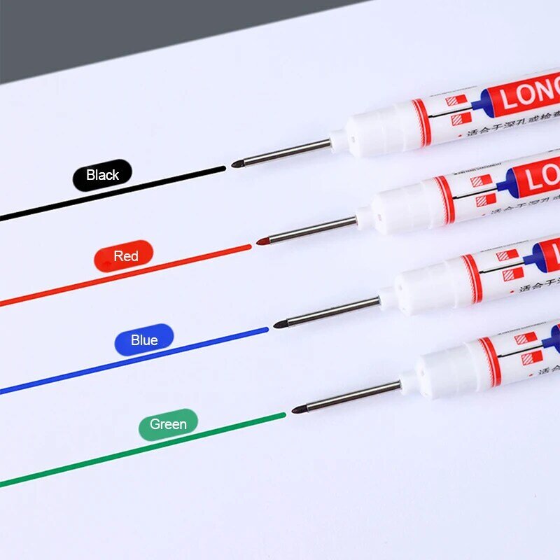 20mm Long Head Marker Pens Bathroom Woodworking Decoration Multi-purpose Waterproof Deep Hole Marker Pen Red/Black/Blue Ink