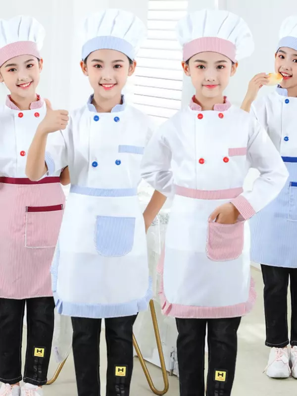 Camiseta de cocinero para niños, uniforme de Chef, gorro de cocina, chaquetas de trabajo, restaurante, Halloween, actuación, escenario, fiesta, disfraz de Cosplay