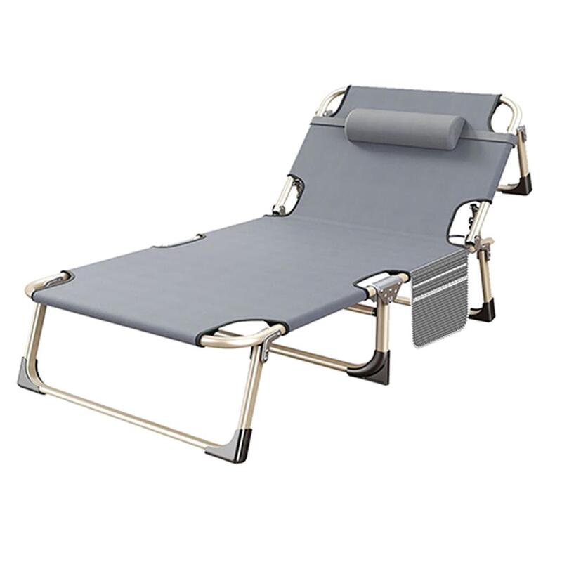 야외 해변 잔디 캠핑 수영장용 접이식 라운지 의자, 다각도 조절 가능, 휴대용 수면 간이 침대 의자