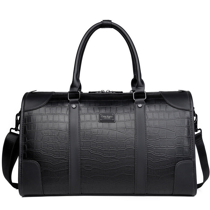 Large Capacity Leather Men Travel Bag Weekend Gym Hand bag Carry on Luggage Bag Waterproof Duffle Bag Male Travel Shoulder Bag