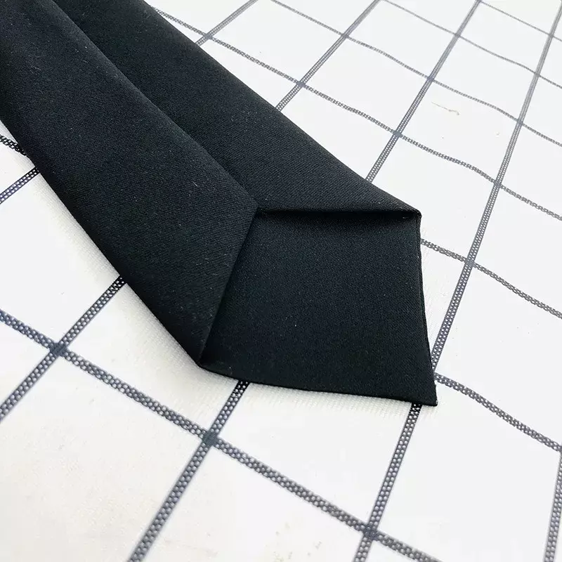 Corbata Negra con Clip para hombre y mujer, corbatas de seguridad para portero, corbatas negras mate, corbatas funerarias, accesorios de ropa