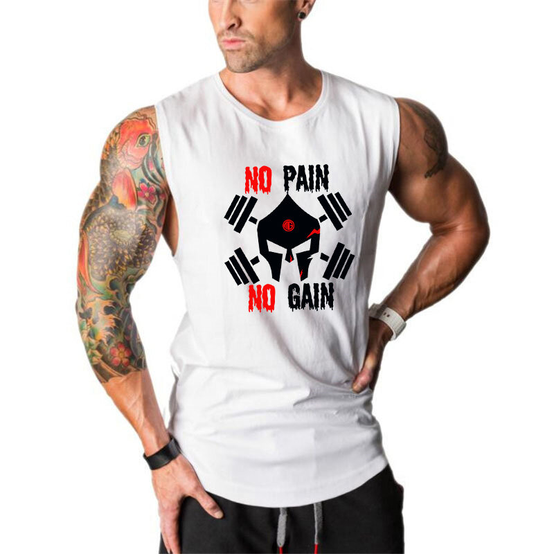 Workout Fitness Men Tank Top Running Stringers  Tops Singlet Brand Gyms Clothing Cotton Sleeveless Shirt Muscle 