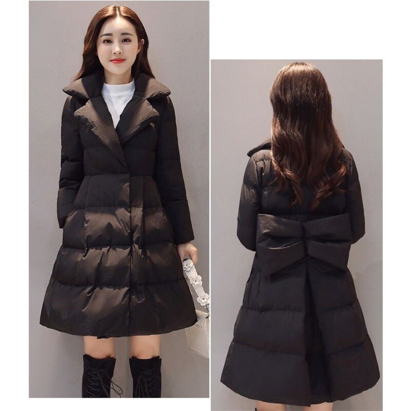 Jaket panjang wanita, Parka panjang Parka berlapisan 2023, mantel Puffer musim dingin gaya Korea hangat tebal pakaian salju