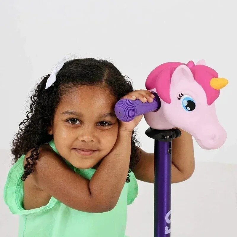 Manillar de bicicleta de unicornio para niños, cabeza de caballo de juguete, accesorios de bicicleta, regalos de cumpleaños para niños, 1 unidad