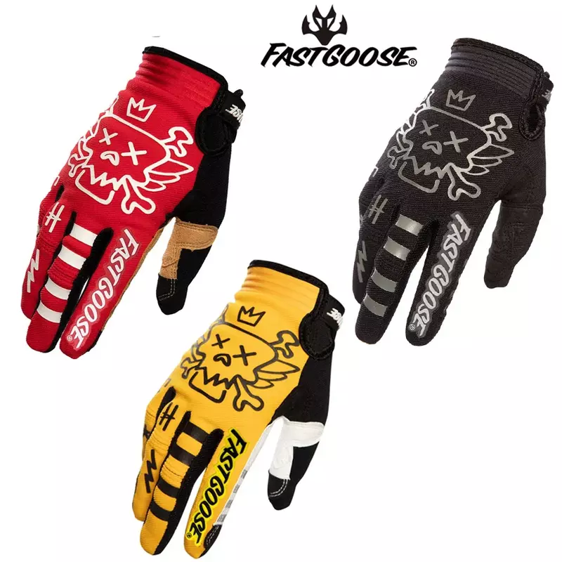 FASTGOOSE-Guantes de moto todoterreno con dedos largos, antideslizantes, para bicicleta de montaña y deportes al aire libre, novedad