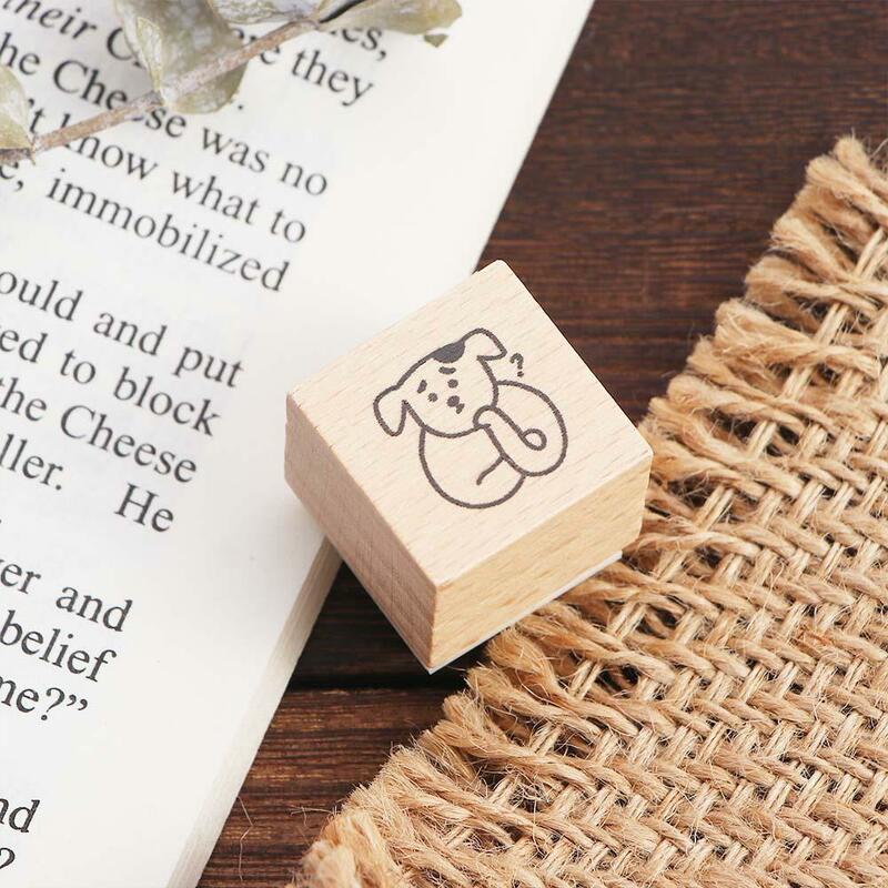 Diario papelería manual decoración perro serie de vida diaria sello de decoración sellos de goma de madera sello Vintage