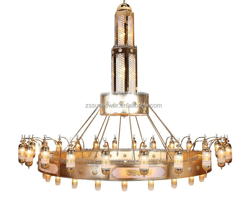 Gold Mosque lighting big chandelier for church decoration mosque lamp large chandelier