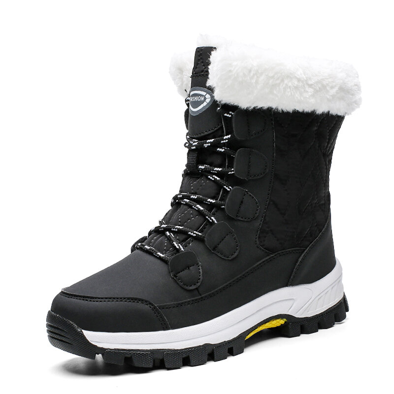 Zimowe buty damskie ciepłe buty do chodzenia oraz aksamitne wygodne oddychające buty śnieżne na co dzień Botas De Neve antypoślizgowe