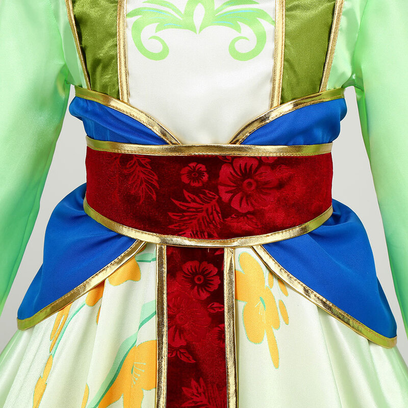 Princess Mulan Cosplay Dress Disney Movie HuaMulan Girl Carnival Halloween Costume Chinese Hanfu Traditional Clothing