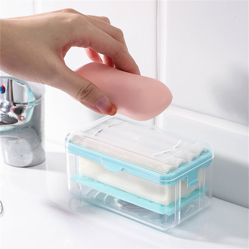 Multifunctional Soap Dish with Rollers for Bathroom Shower Free-Rub Soap Box Drain Soap Holder Box Soap Holder