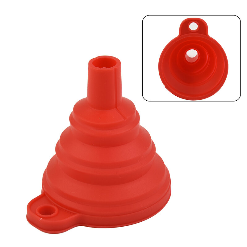 Universal Car Funnel Oil Fuel Petrol Silicone Suspended 7.5cmX8cm Collapsible Diesel Folded Durable High Quality