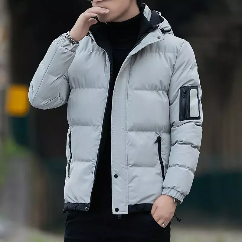 Casaco grosso e quente para inverno masculino, casaco com capuz, jaqueta de algodão acolchoada, streetwear casual, roupas da moda, 5XL, 2022