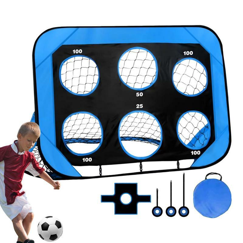 Portería de fútbol plegable, Red de práctica de fútbol portátil, modos 4 en 1, objetivos de fútbol para niños y jóvenes, juegos y objetivos de entrenamiento