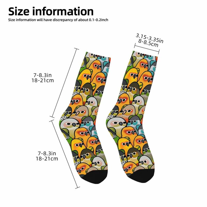 Zu viele Vögel! -Conure Squad Socken Harajuku schweiß absorbierende Strümpfe ganzjährig lange Socken Zubehör für Unisex-Geschenke
