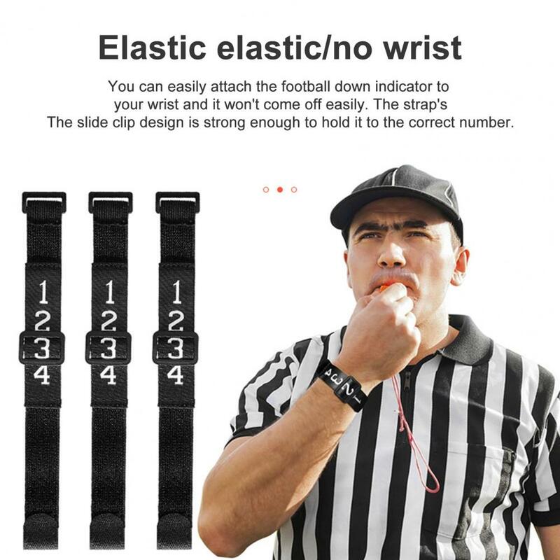 Wrist Down Indicator 1/3/5Pcs Adjustable Buckle Elastic Band Numbered Wrist Down Indicator Football Yard Markers Referee Gear