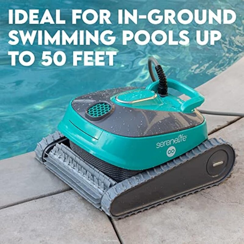 Automatic Robot Pool Cleaner, Pool Cleaning Robot with Three Motors, Wall Climbing, Cleans up to 50ft