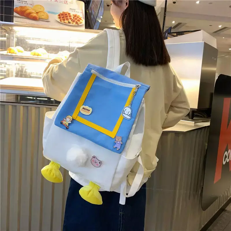 MINISO Новый мультяшный аниме Дональд Дак стык Детский рюкзак Холщовая Сумка студенческий рюкзак