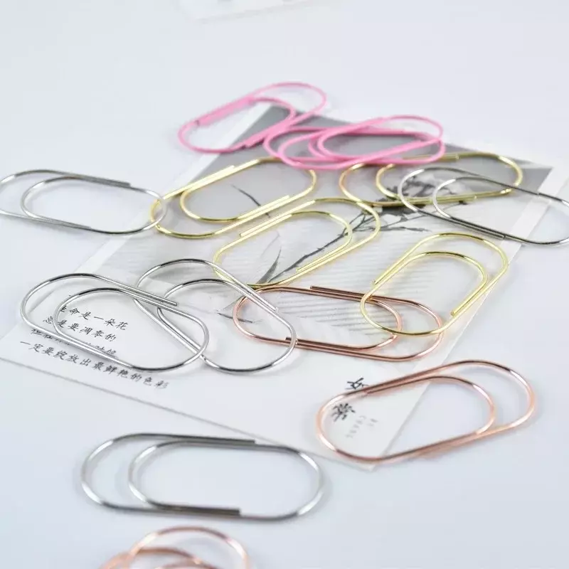 Factory Supply 25pcs/15pcs 50x25mm Large Size Paper Clips 4 Colors Available Large Wide Paper Clips on Promotion