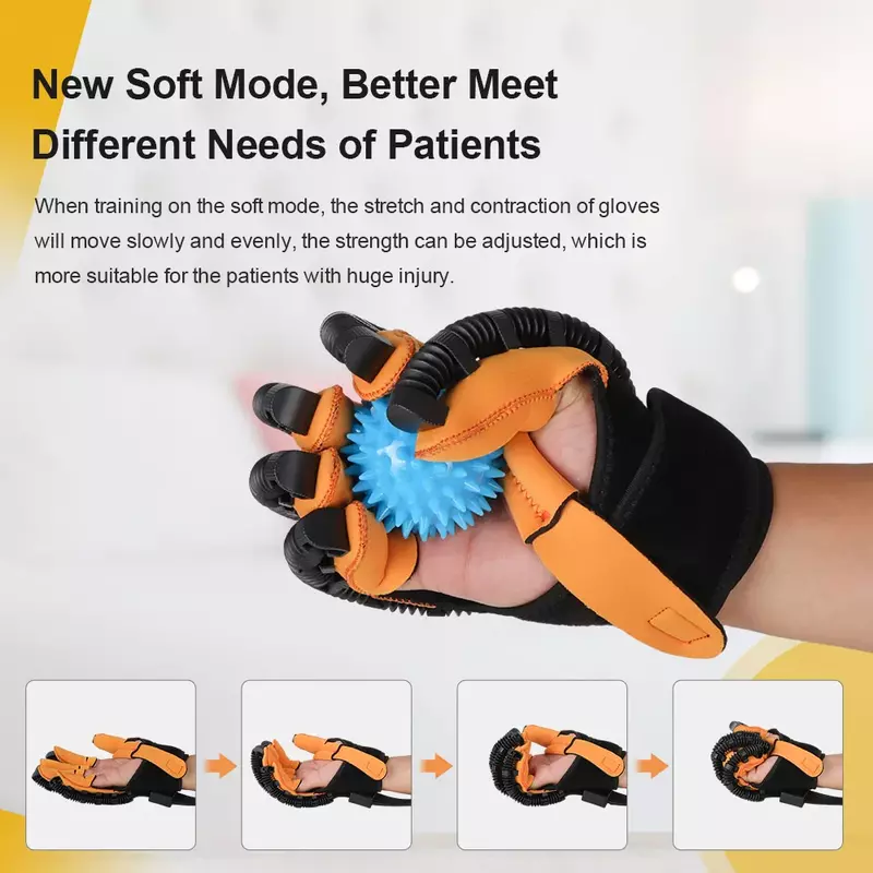 Sarung tangan Robot rehabilitas ditingkatkan, peralatan pemulihan Stroke tangan perangkat latihan pasien skema tangan Hemiplegia