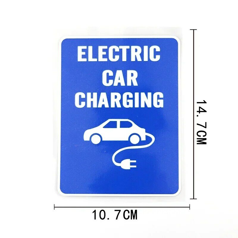 1 buah peringatan kendaraan listrik mobil stiker isi ulang PVC mobil stiker untuk 10.7cm * 14.7cm