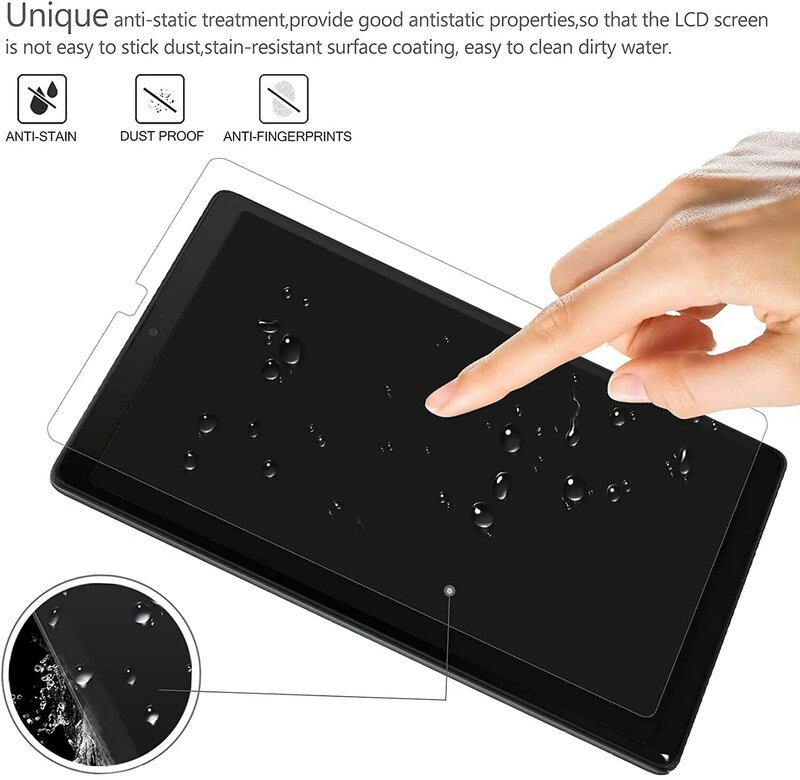 2 pçs tablet vidro temperado protetor de tela capa para samsung galaxy tab a7 lite cobertura completa tela