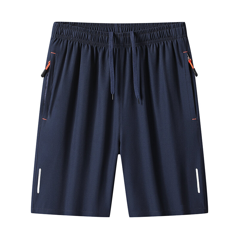 Fashion Loose Elastic Waist Zipper Pockets Spliced Printed Korean Shorts Men's 2024 Summer New Oversized All-match Casual Shorts