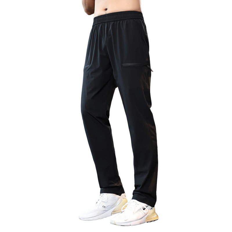 Брюки мужские быстросохнущие для фитнеса, свободные эластичные дышащие повседневные штаны с эластичным поясом, весна-осень