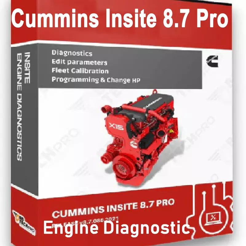 Cummins-Software diagnóstico do pro motor do Insite 8.7, código de falha, testes diagnósticos, apoio do ajuste, multilíngue
