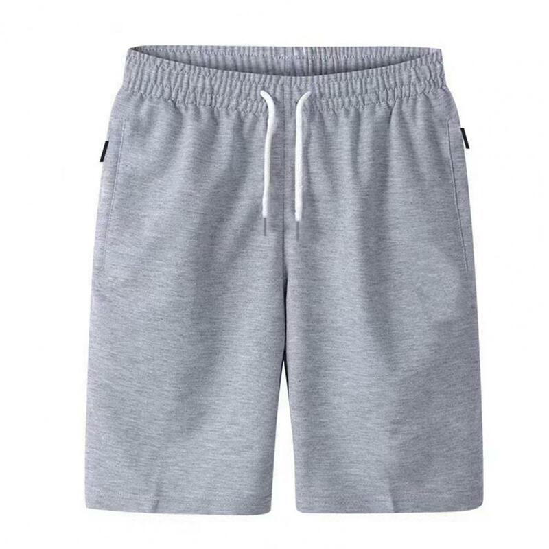 Cargo Shorts Elastic Waist All Match Thin Loose Pockets Outwear Polyester Solid Color Summer Fitness Beach Sweatpant