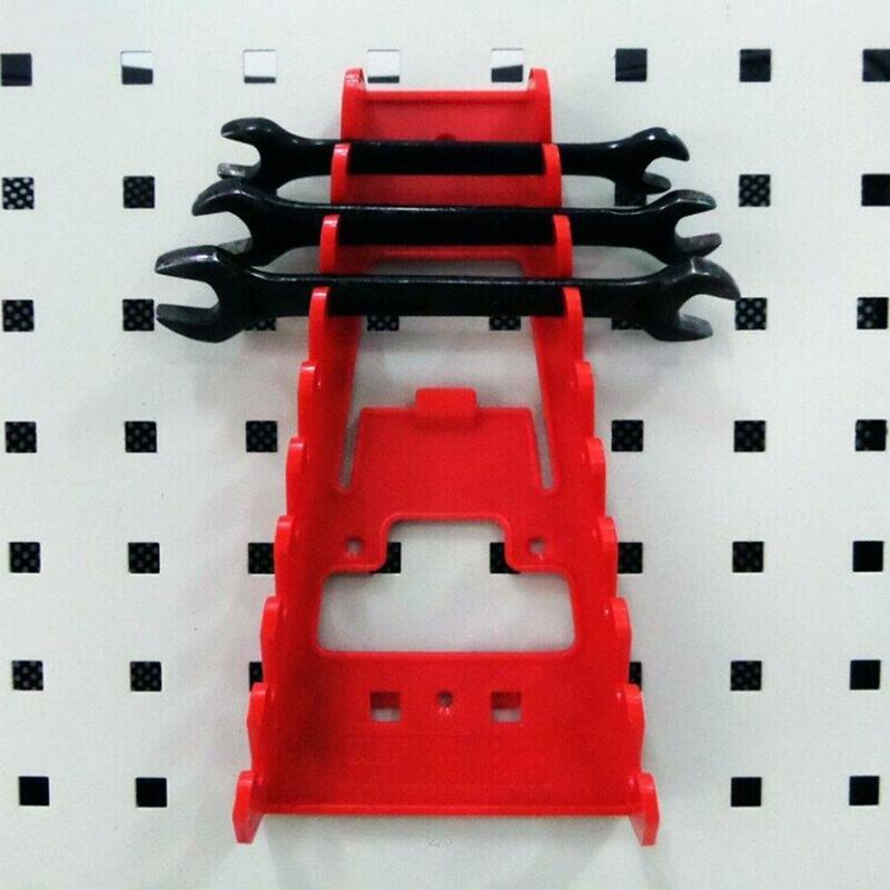 Chave vermelha organizador plástico chave organizador bandeja soquetes ferramentas de armazenamento rack classificador padrão titular chave inglesa titular