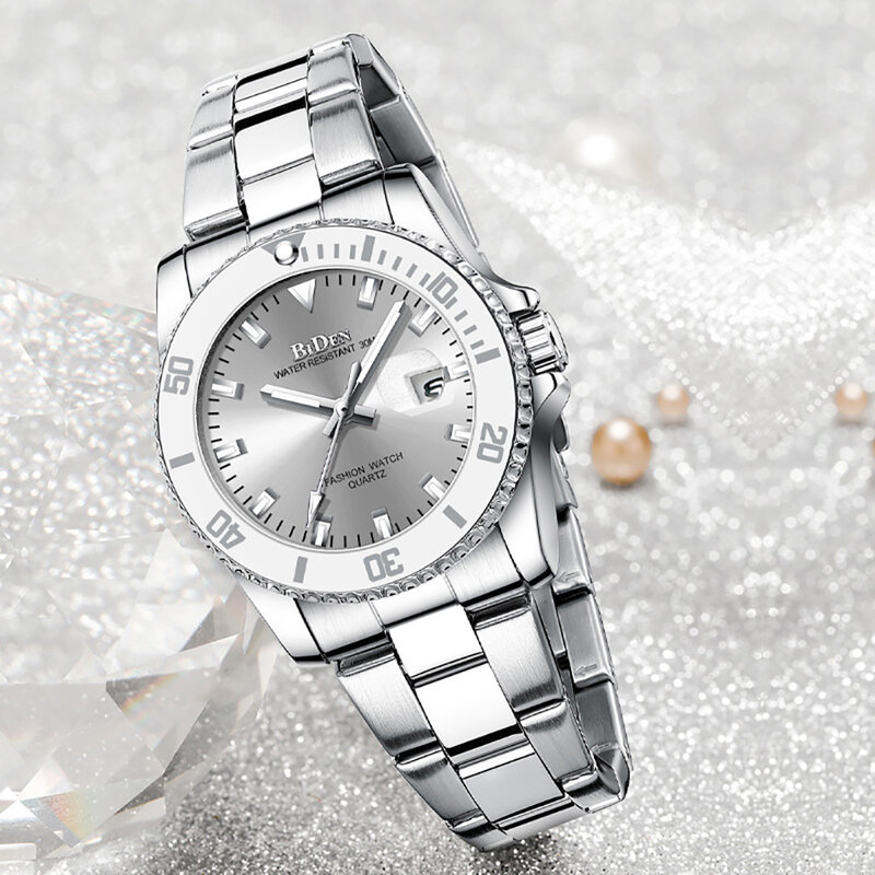 Nieuwe Mode Horloge Vrouwen Roestvrij Stalen Horloge Quartz Kristal Kalender Dual Time Dames Geschenken Dagelijks Casual Dress Accessoires